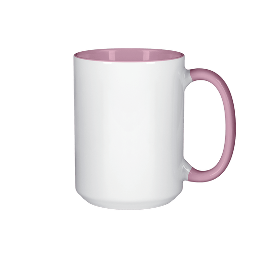 15 oz Inner & Handle Colored Mug - Pink , Accent Mugs , PHOTO USA