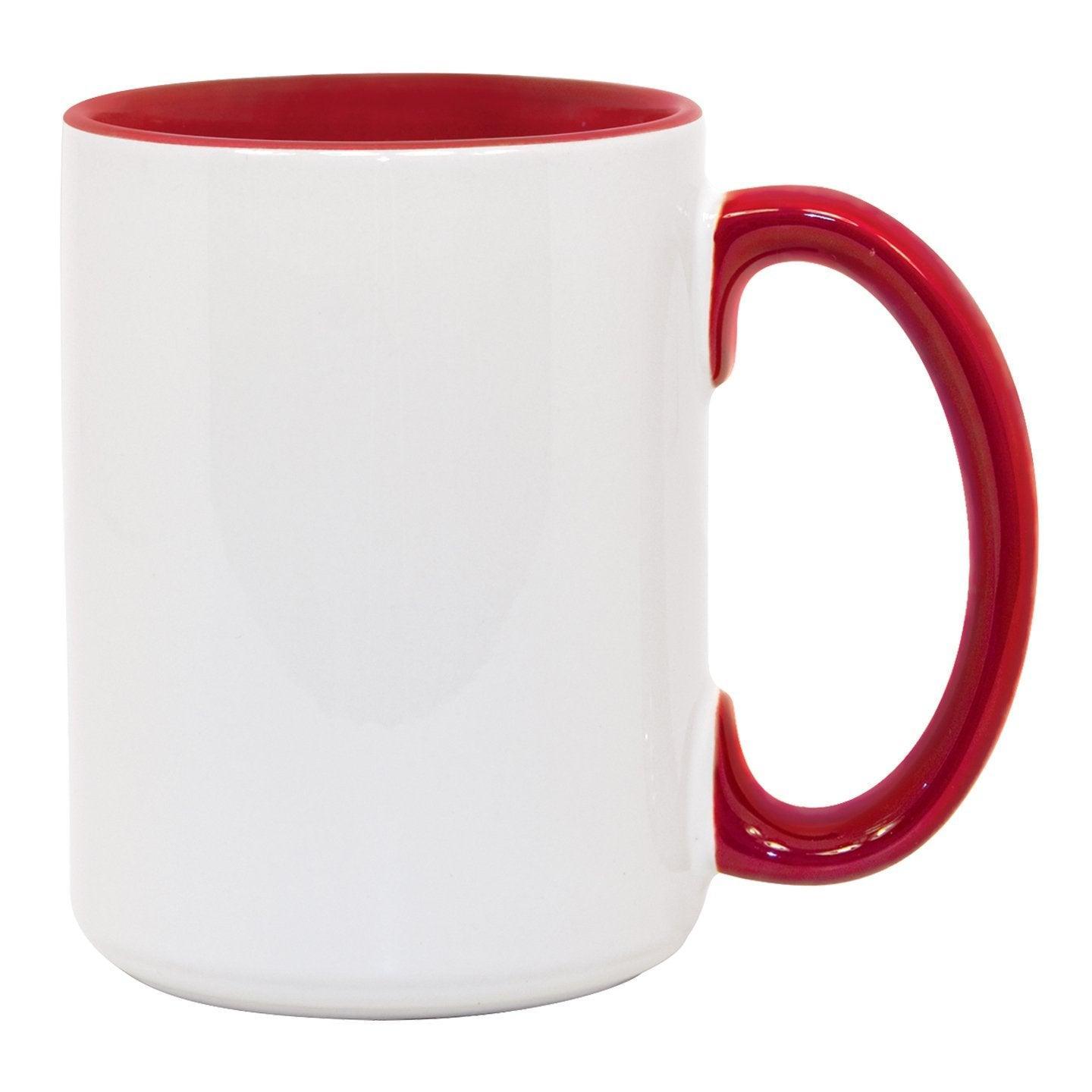 Inner Color:red Mug 15 oz Inner & Handle Colored Mug - Red – Blank Sublimation Mugs