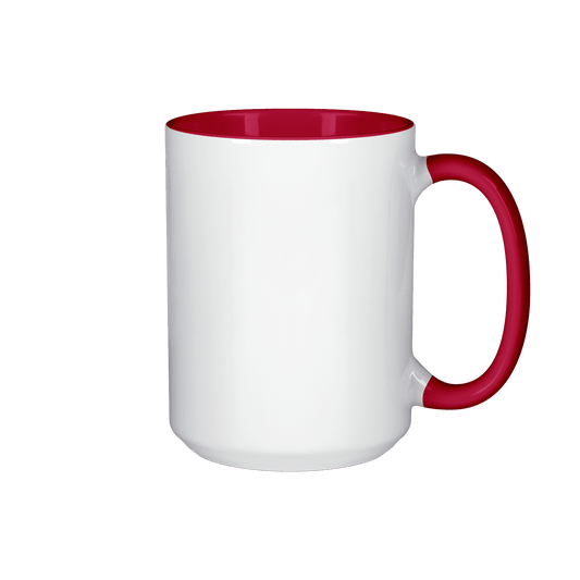 15 oz Inner & Handle Colored Mug - Red , Accent Mugs , PHOTO USA