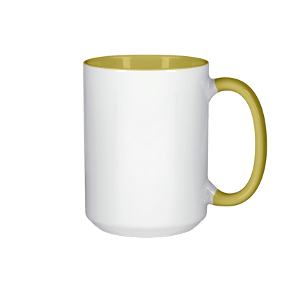 15 oz Inner & Handle Colored Mug - Yellow , Accent Mugs , PHOTO USA