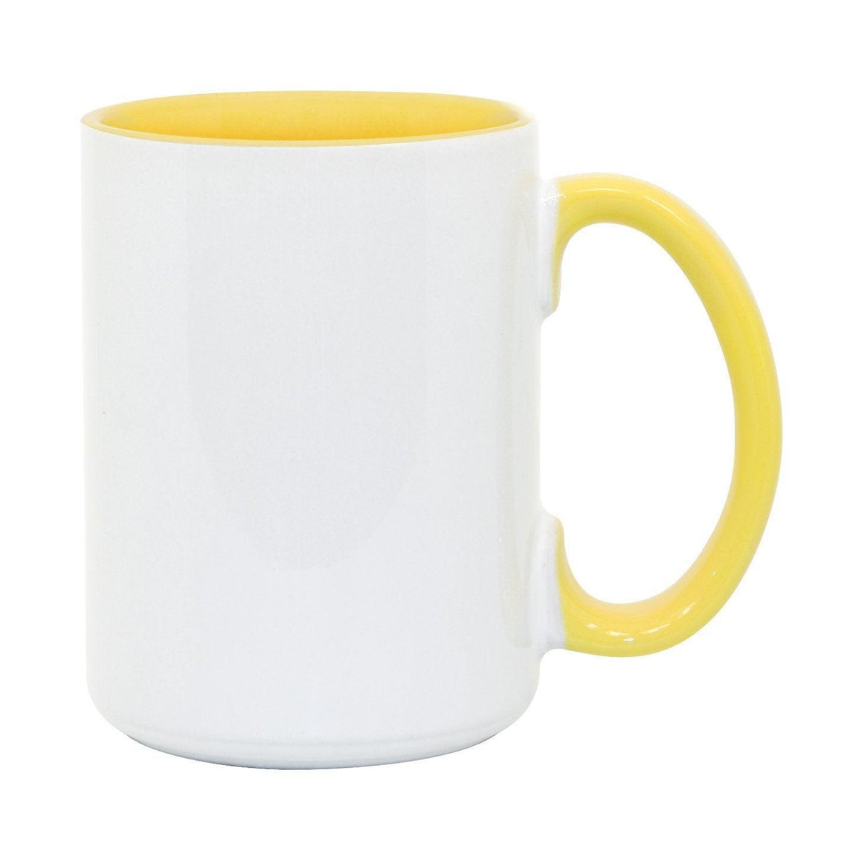 15 oz Inner & Handle Colored Mug - Yellow , Accent Mugs , PHOTO USA