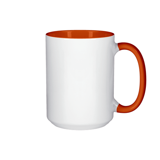 15 oz Inner & Handle Colored Mug - Orange , Accent Mugs , PHOTO USA