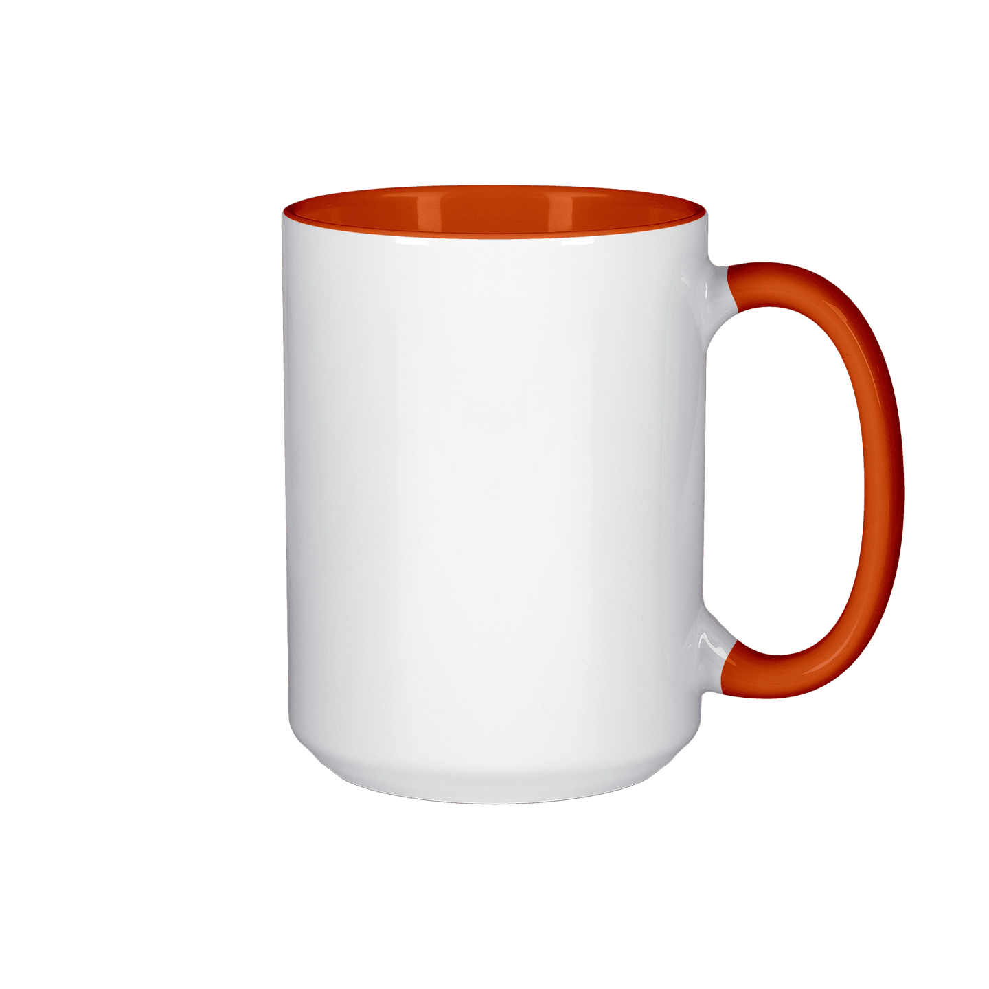 15 oz Inner & Handle Colored Mug - Orange , Accent Mugs , PHOTO USA