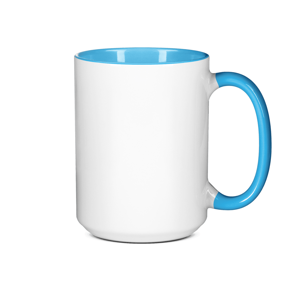 15 oz Inner & Handle Colored Mug - Light Blue , Accent Mugs , PHOTO USA