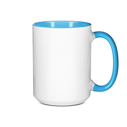 15 oz Inner & Handle Colored Mug - Light Blue , Accent Mugs , PHOTO USA