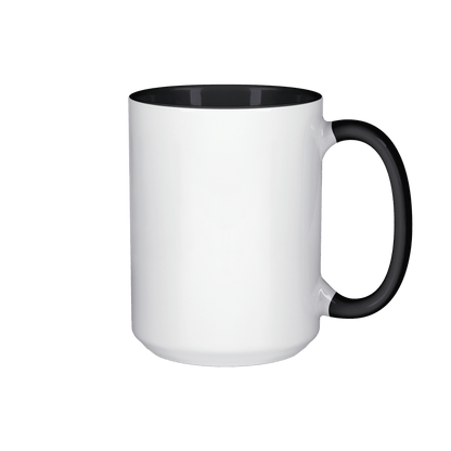 15 oz Inner & Handle Colored Mug - Black , Accent Mugs , PHOTO USA