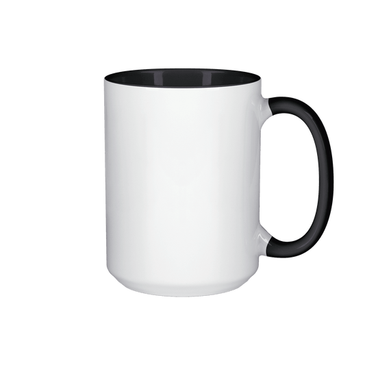 15 oz Inner & Handle Colored Mug - Black , Accent Mugs , PHOTO USA