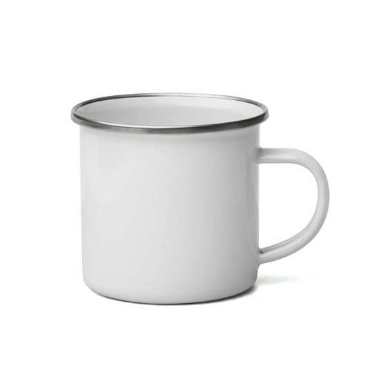 18 oz Camper Enamel Cup - Silver Rim