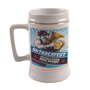 22 oz Beer Stein - White - Rectangle Handle with Gold Trim - ORCA - PhotoUSA | Wholesale Sublimation Blanks & Fulfillment | ORCA® Coating