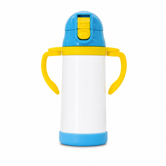 ORCA 350 ml. Double-Handle Baby Water Bottle - White, Straw