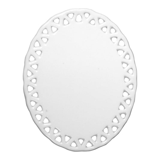 Ceramic Oval Doily Ornament - PhotoUSA | Wholesale Sublimation Blanks & Fulfillment | ORCA® Coating