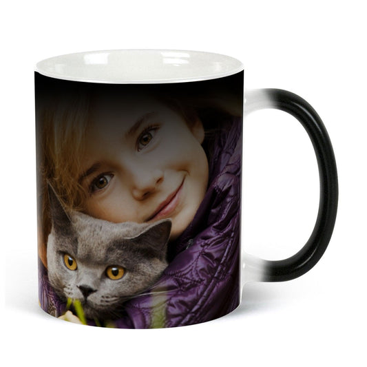 11 oz Color Changing Mug - Black - High Light (Brighten)