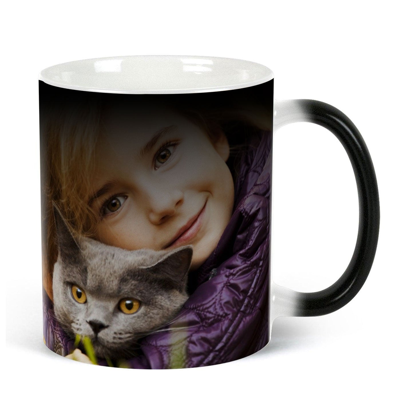 11 oz Color Changing Mug - Black - High Light (Brighten)