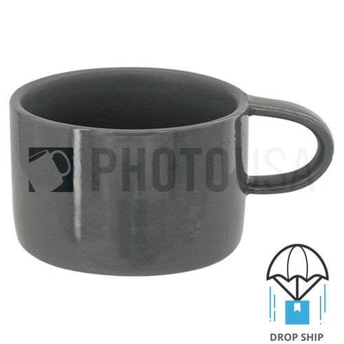 6 oz Straight-Wall Macaroon Color Coffee Mug - Elegant Charcoal