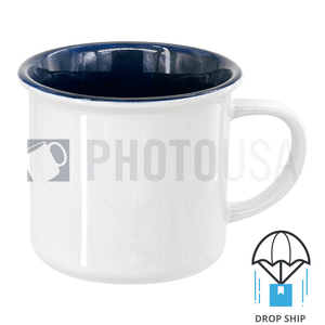 8oz Inner Color Ceramic Enamel Cup- Midnight Blue