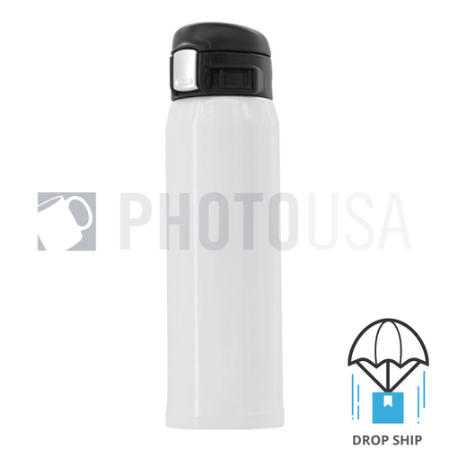 450ml Stainless Steel Vacuum Insulated Water Bottle w/ Buffered Flip-Top Lid