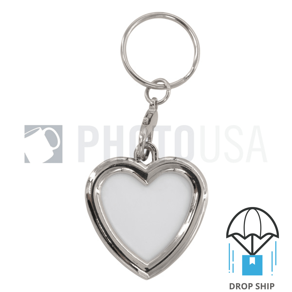 Heart Shape Double Insert Aluminum Sheet Keychain
