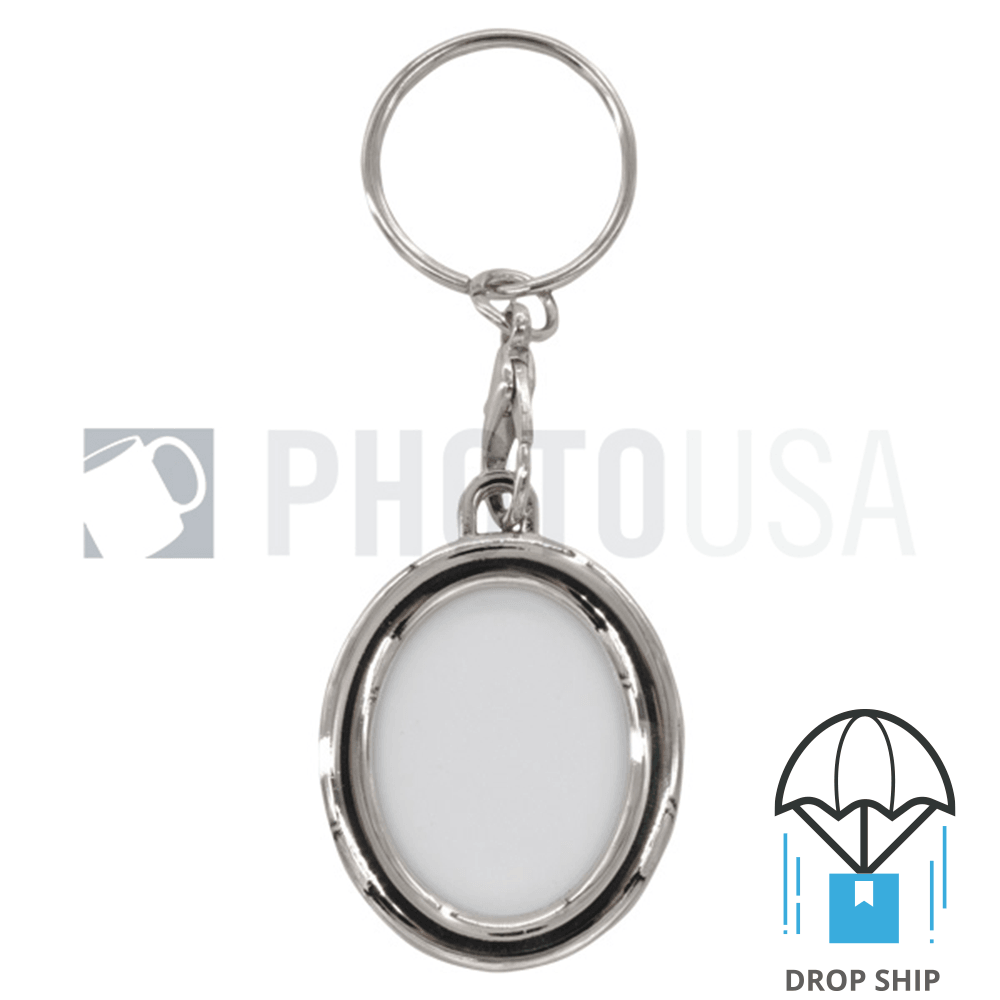 Oval Double Insert Aluminum Sheet Keychain