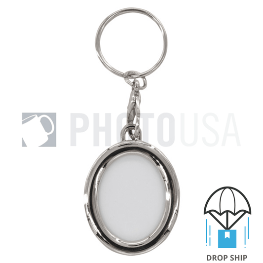 Oval Double Insert Aluminum Sheet Keychain