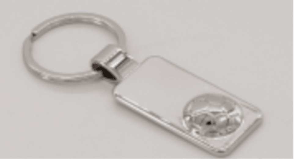 Rectangle Keychain-Back Plate Football Shape