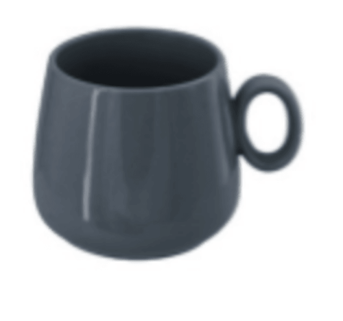 8 oz Tapered Macaroon Color Coffee Mug - Stone Black